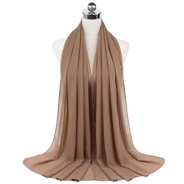 Damen Hijab – Weiches Chiffon- oder Baumwoll-Jersey Kopftuch | 70×180 cm | Schlicht & Elegant für Muslimische Frauen