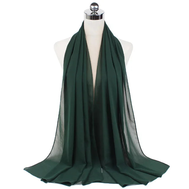 Damen Hijab – Weiches Chiffon- oder Baumwoll-Jersey Kopftuch | 70×180 cm | Schlicht & Elegant für Muslimische Frauen