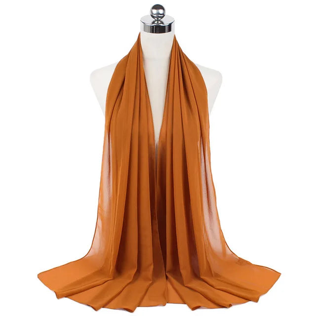 Damen Hijab – Weiches Chiffon- oder Baumwoll-Jersey Kopftuch | 70×180 cm | Schlicht & Elegant für Muslimische Frauen
