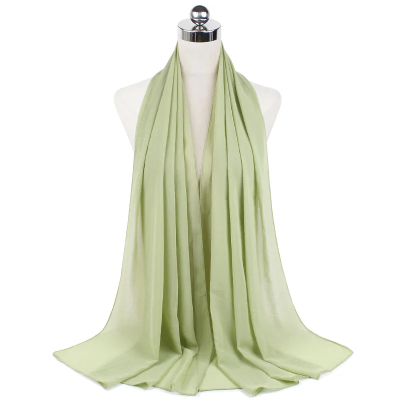 Damen Hijab – Weiches Chiffon- oder Baumwoll-Jersey Kopftuch | 70×180 cm | Schlicht & Elegant für Muslimische Frauen