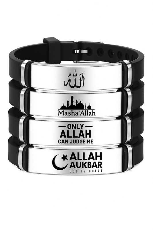 Islamisches Armband – Edelstahl & Silikon