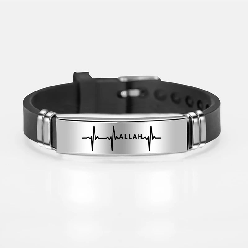 Islamisches Armband – Edelstahl & Silikon