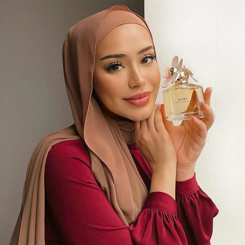 Damen Hijab – Weiches Chiffon- oder Baumwoll-Jersey Kopftuch | 70×180 cm | Schlicht & Elegant für Muslimische Frauen