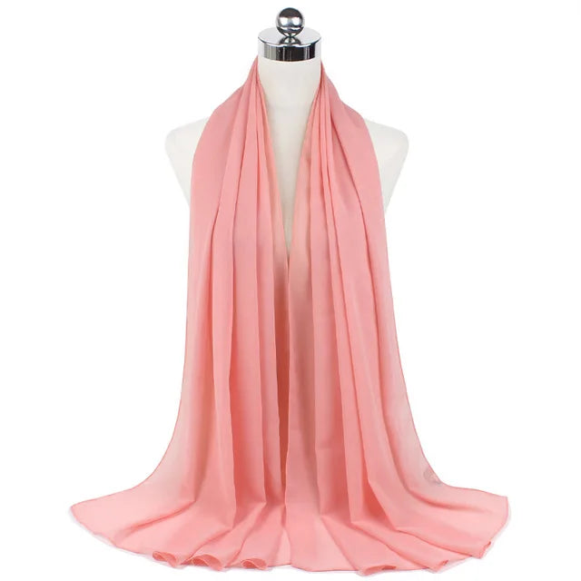 Damen Hijab – Weiches Chiffon- oder Baumwoll-Jersey Kopftuch | 70×180 cm | Schlicht & Elegant für Muslimische Frauen