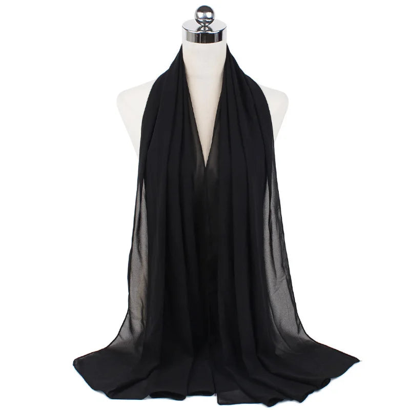 Damen Hijab – Weiches Chiffon- oder Baumwoll-Jersey Kopftuch | 70×180 cm | Schlicht & Elegant für Muslimische Frauen