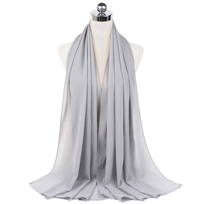 Damen Hijab – Weiches Chiffon- oder Baumwoll-Jersey Kopftuch | 70×180 cm | Schlicht & Elegant für Muslimische Frauen
