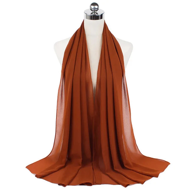 Damen Hijab – Weiches Chiffon- oder Baumwoll-Jersey Kopftuch | 70×180 cm | Schlicht & Elegant für Muslimische Frauen