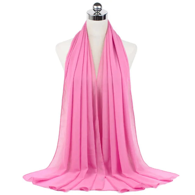 Damen Hijab – Weiches Chiffon- oder Baumwoll-Jersey Kopftuch | 70×180 cm | Schlicht & Elegant für Muslimische Frauen