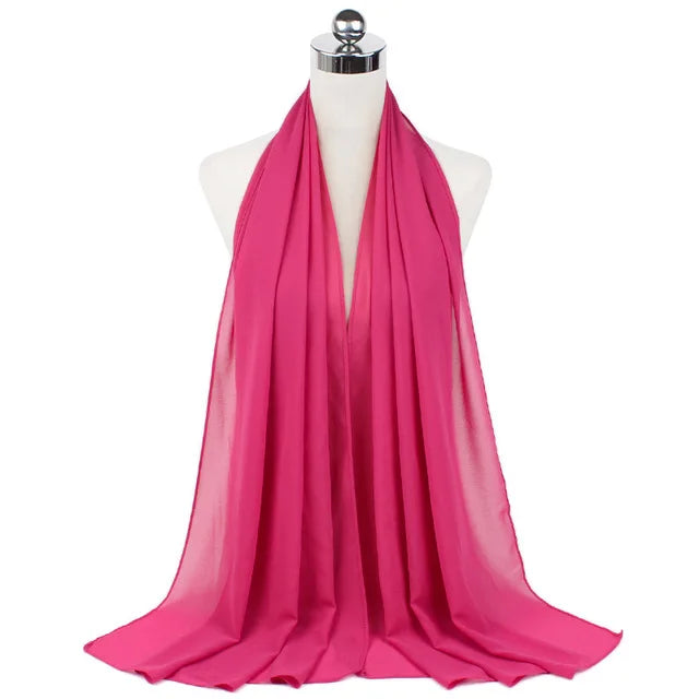 Damen Hijab – Weiches Chiffon- oder Baumwoll-Jersey Kopftuch | 70×180 cm | Schlicht & Elegant für Muslimische Frauen
