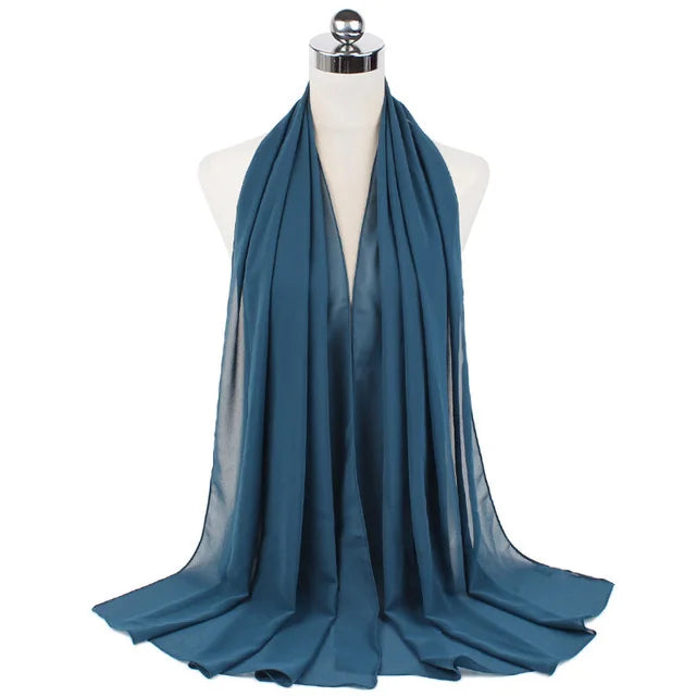 Damen Hijab – Weiches Chiffon- oder Baumwoll-Jersey Kopftuch | 70×180 cm | Schlicht & Elegant für Muslimische Frauen
