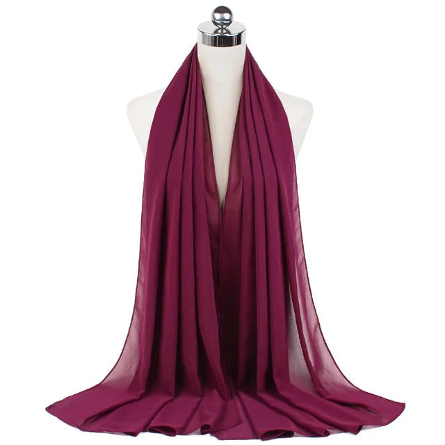 Damen Hijab – Weiches Chiffon- oder Baumwoll-Jersey Kopftuch | 70×180 cm | Schlicht & Elegant für Muslimische Frauen