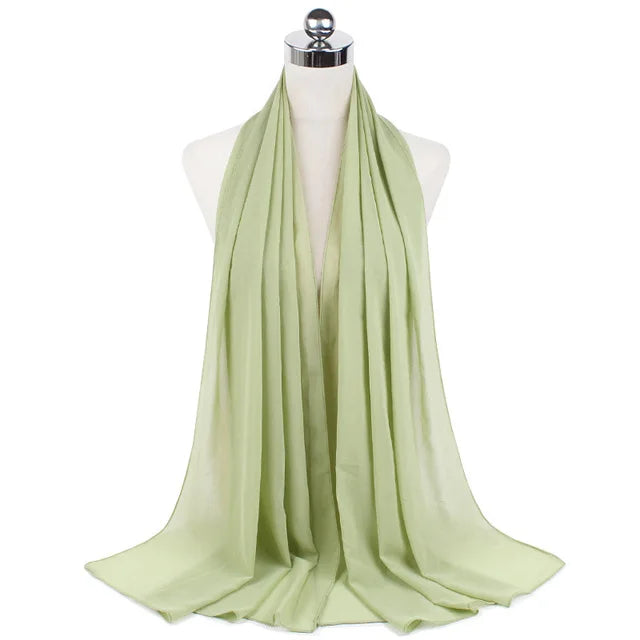 Damen Hijab – Weiches Chiffon- oder Baumwoll-Jersey Kopftuch | 70×180 cm | Schlicht & Elegant für Muslimische Frauen