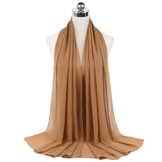 Damen Hijab – Weiches Chiffon- oder Baumwoll-Jersey Kopftuch | 70×180 cm | Schlicht & Elegant für Muslimische Frauen