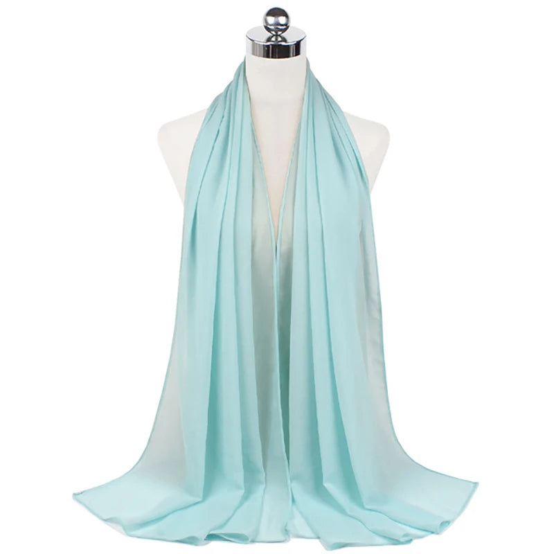 Damen Hijab – Weiches Chiffon- oder Baumwoll-Jersey Kopftuch | 70×180 cm | Schlicht & Elegant für Muslimische Frauen