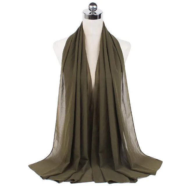 Damen Hijab – Weiches Chiffon- oder Baumwoll-Jersey Kopftuch | 70×180 cm | Schlicht & Elegant für Muslimische Frauen