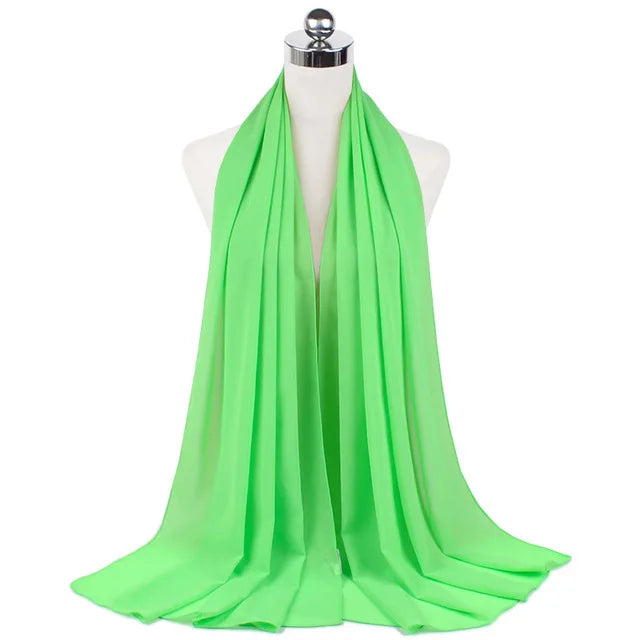 Damen Hijab – Weiches Chiffon- oder Baumwoll-Jersey Kopftuch | 70×180 cm | Schlicht & Elegant für Muslimische Frauen