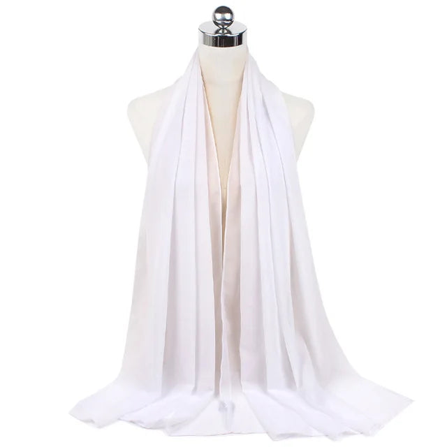 Damen Hijab – Weiches Chiffon- oder Baumwoll-Jersey Kopftuch | 70×180 cm | Schlicht & Elegant für Muslimische Frauen