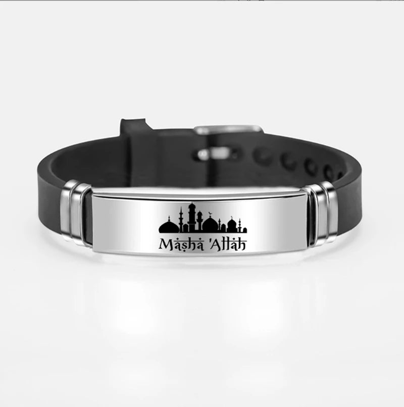 Islamisches Armband – Edelstahl & Silikon