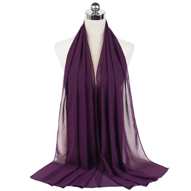 Damen Hijab – Weiches Chiffon- oder Baumwoll-Jersey Kopftuch | 70×180 cm | Schlicht & Elegant für Muslimische Frauen