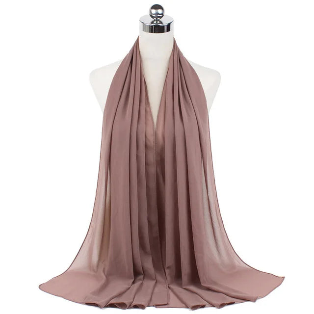 Damen Hijab – Weiches Chiffon- oder Baumwoll-Jersey Kopftuch | 70×180 cm | Schlicht & Elegant für Muslimische Frauen