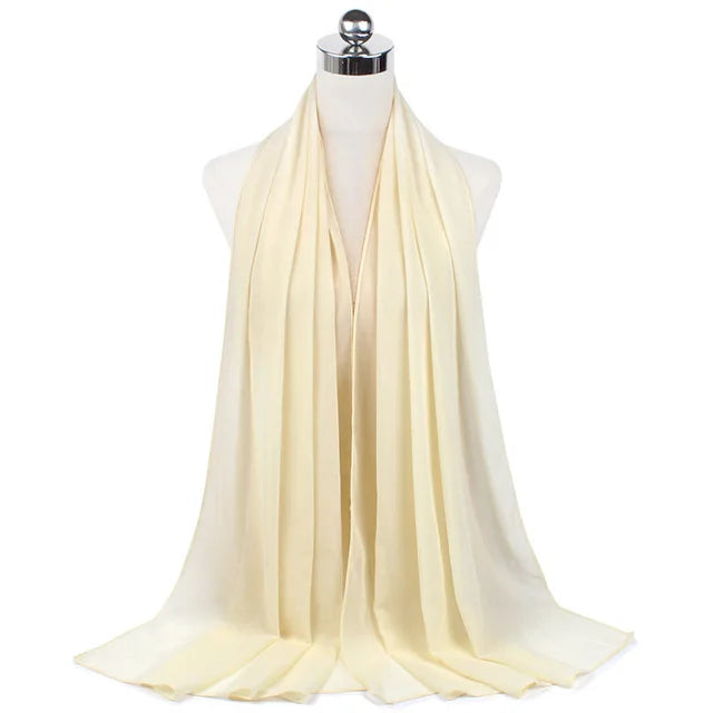 Damen Hijab – Weiches Chiffon- oder Baumwoll-Jersey Kopftuch | 70×180 cm | Schlicht & Elegant für Muslimische Frauen
