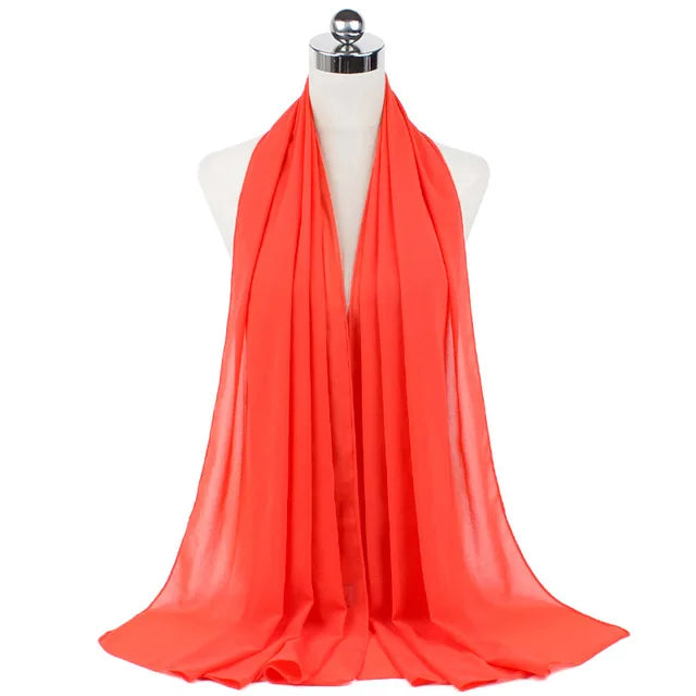 Damen Hijab – Weiches Chiffon- oder Baumwoll-Jersey Kopftuch | 70×180 cm | Schlicht & Elegant für Muslimische Frauen