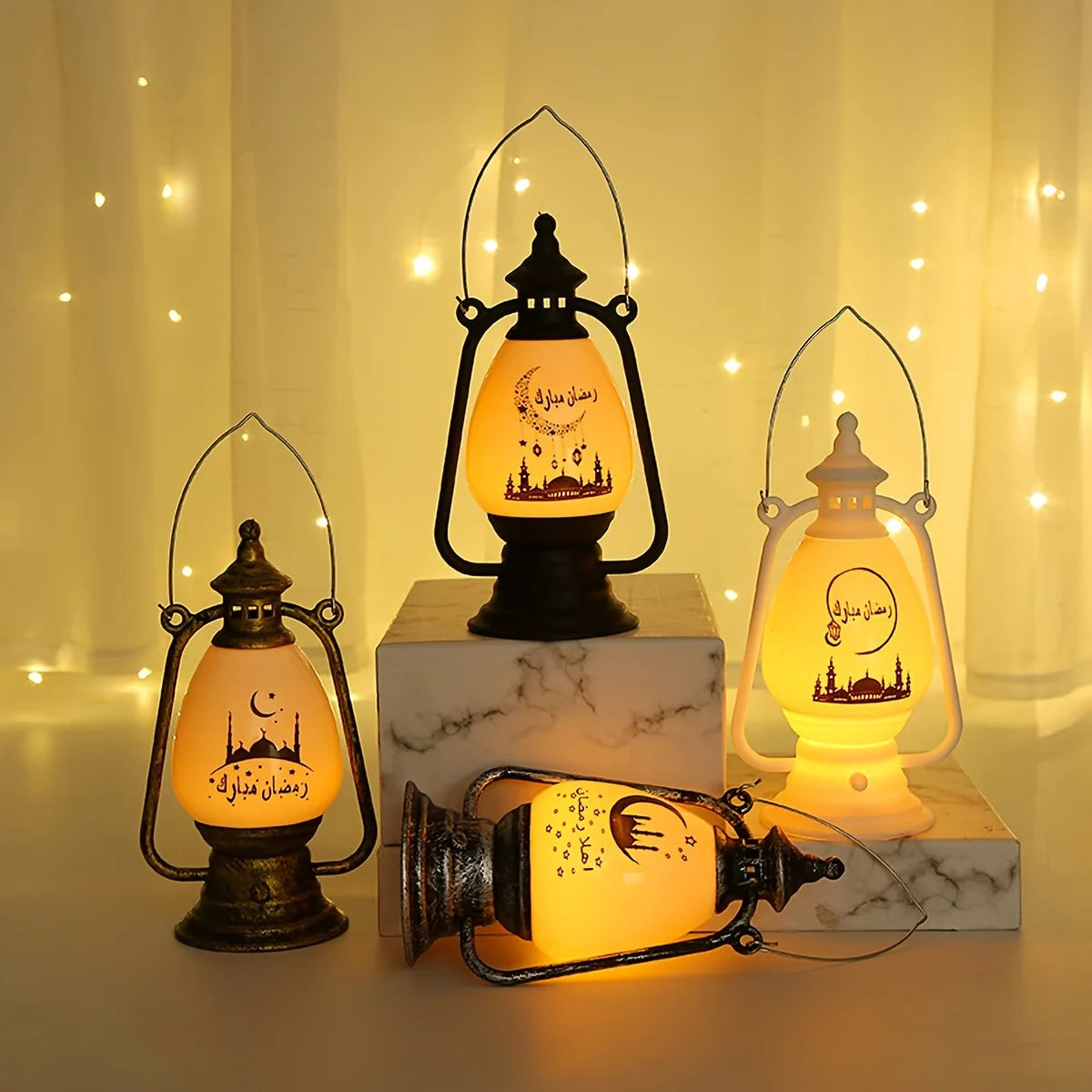 Muslimische Dekoration mit LED-Kerzenlicht – Ramadan & Eid Laternenlichter | Festliche Beleuchtung für Zuhause, Party & Geschenkideen