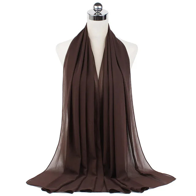 Damen Hijab – Weiches Chiffon- oder Baumwoll-Jersey Kopftuch | 70×180 cm | Schlicht & Elegant für Muslimische Frauen