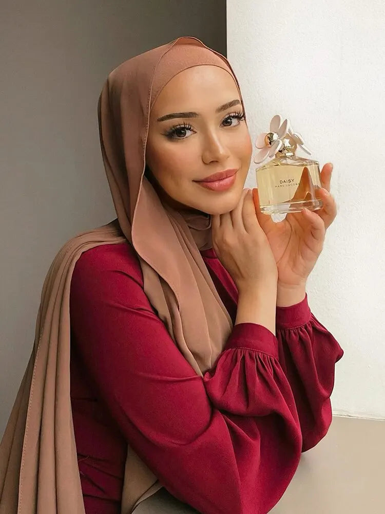 Damen Hijab – Weiches Chiffon- oder Baumwoll-Jersey Kopftuch | 70×180 cm | Schlicht & Elegant für Muslimische Frauen