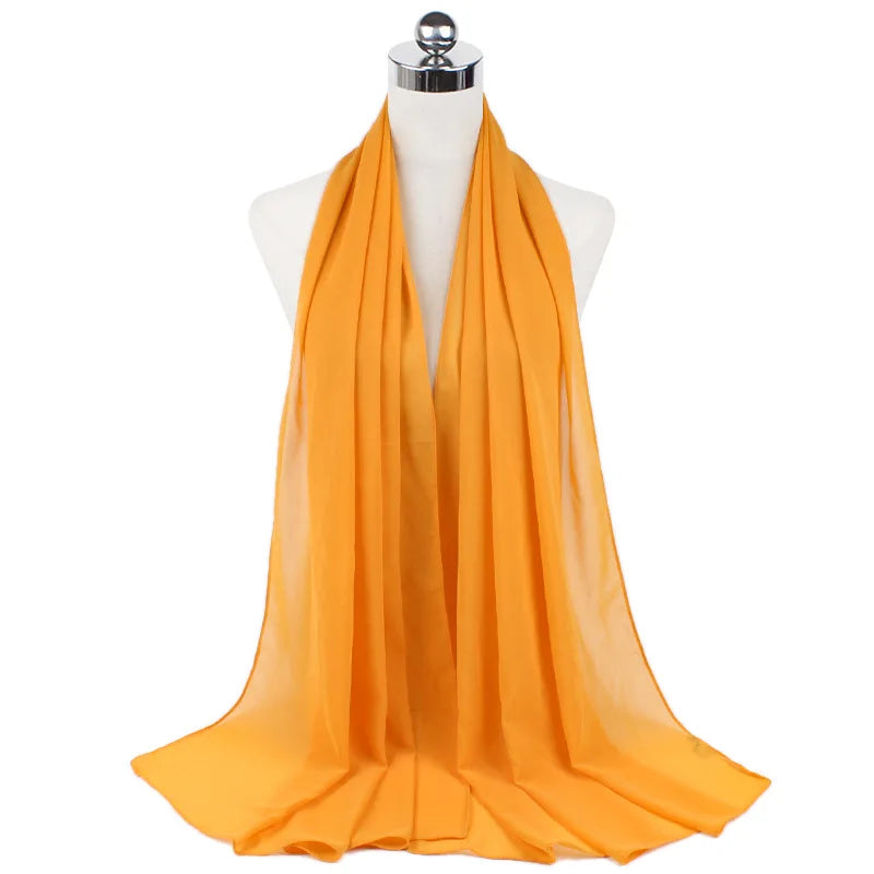 Damen Hijab – Weiches Chiffon- oder Baumwoll-Jersey Kopftuch | 70×180 cm | Schlicht & Elegant für Muslimische Frauen