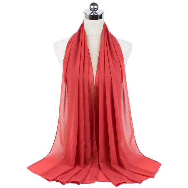 Damen Hijab – Weiches Chiffon- oder Baumwoll-Jersey Kopftuch | 70×180 cm | Schlicht & Elegant für Muslimische Frauen
