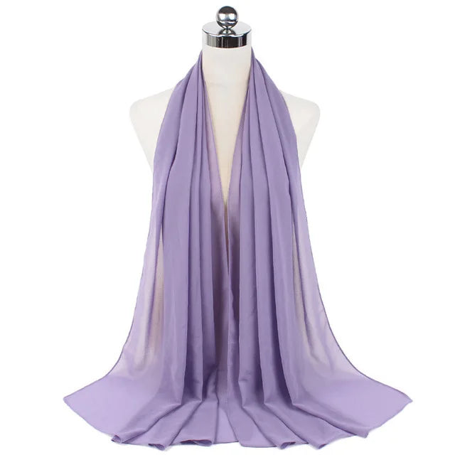Damen Hijab – Weiches Chiffon- oder Baumwoll-Jersey Kopftuch | 70×180 cm | Schlicht & Elegant für Muslimische Frauen
