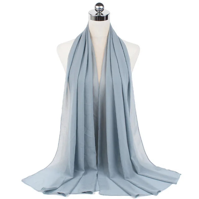 Damen Hijab – Weiches Chiffon- oder Baumwoll-Jersey Kopftuch | 70×180 cm | Schlicht & Elegant für Muslimische Frauen