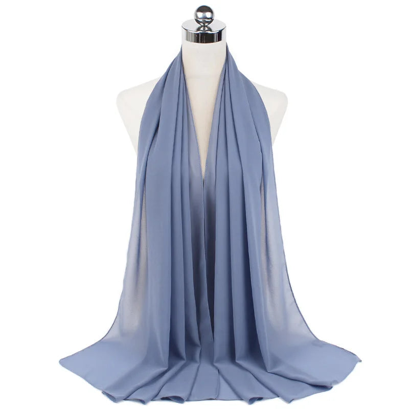 Damen Hijab – Weiches Chiffon- oder Baumwoll-Jersey Kopftuch | 70×180 cm | Schlicht & Elegant für Muslimische Frauen