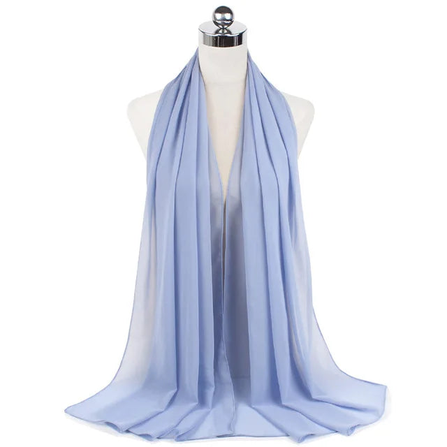 Damen Hijab – Weiches Chiffon- oder Baumwoll-Jersey Kopftuch | 70×180 cm | Schlicht & Elegant für Muslimische Frauen