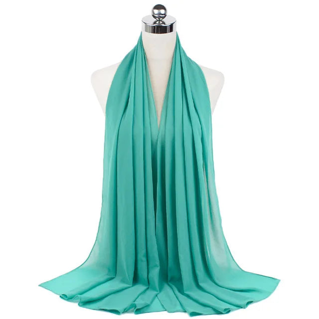 Damen Hijab – Weiches Chiffon- oder Baumwoll-Jersey Kopftuch | 70×180 cm | Schlicht & Elegant für Muslimische Frauen