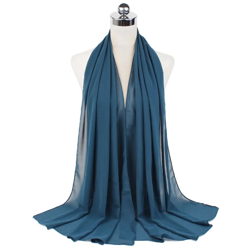 Damen Hijab – Weiches Chiffon- oder Baumwoll-Jersey Kopftuch | 70×180 cm | Schlicht & Elegant für Muslimische Frauen