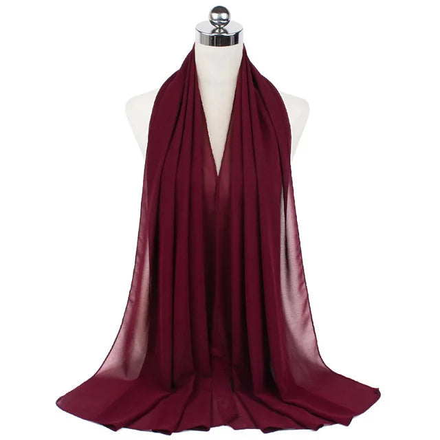 Damen Hijab – Weiches Chiffon- oder Baumwoll-Jersey Kopftuch | 70×180 cm | Schlicht & Elegant für Muslimische Frauen