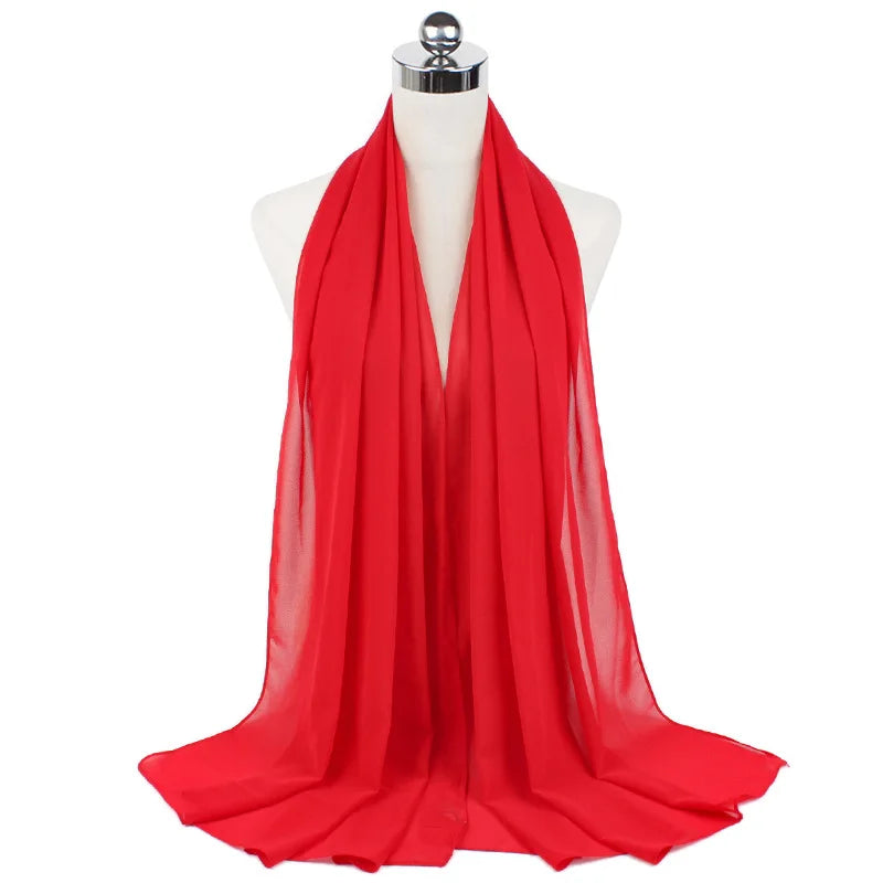 Damen Hijab – Weiches Chiffon- oder Baumwoll-Jersey Kopftuch | 70×180 cm | Schlicht & Elegant für Muslimische Frauen