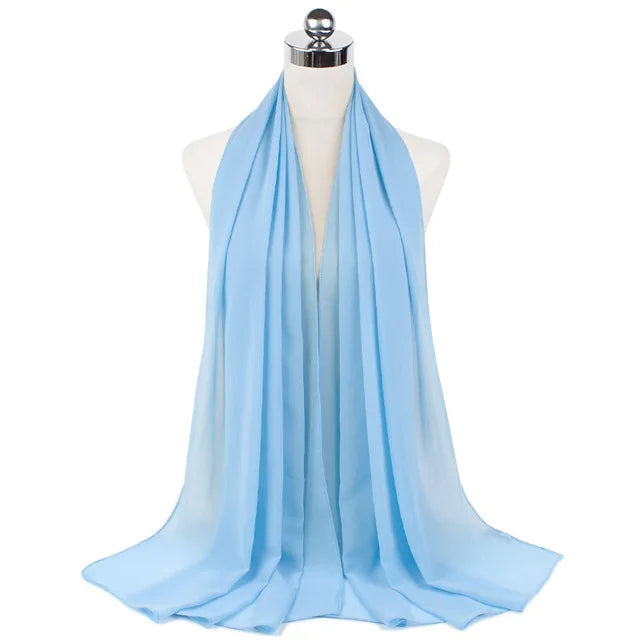 Damen Hijab – Weiches Chiffon- oder Baumwoll-Jersey Kopftuch | 70×180 cm | Schlicht & Elegant für Muslimische Frauen
