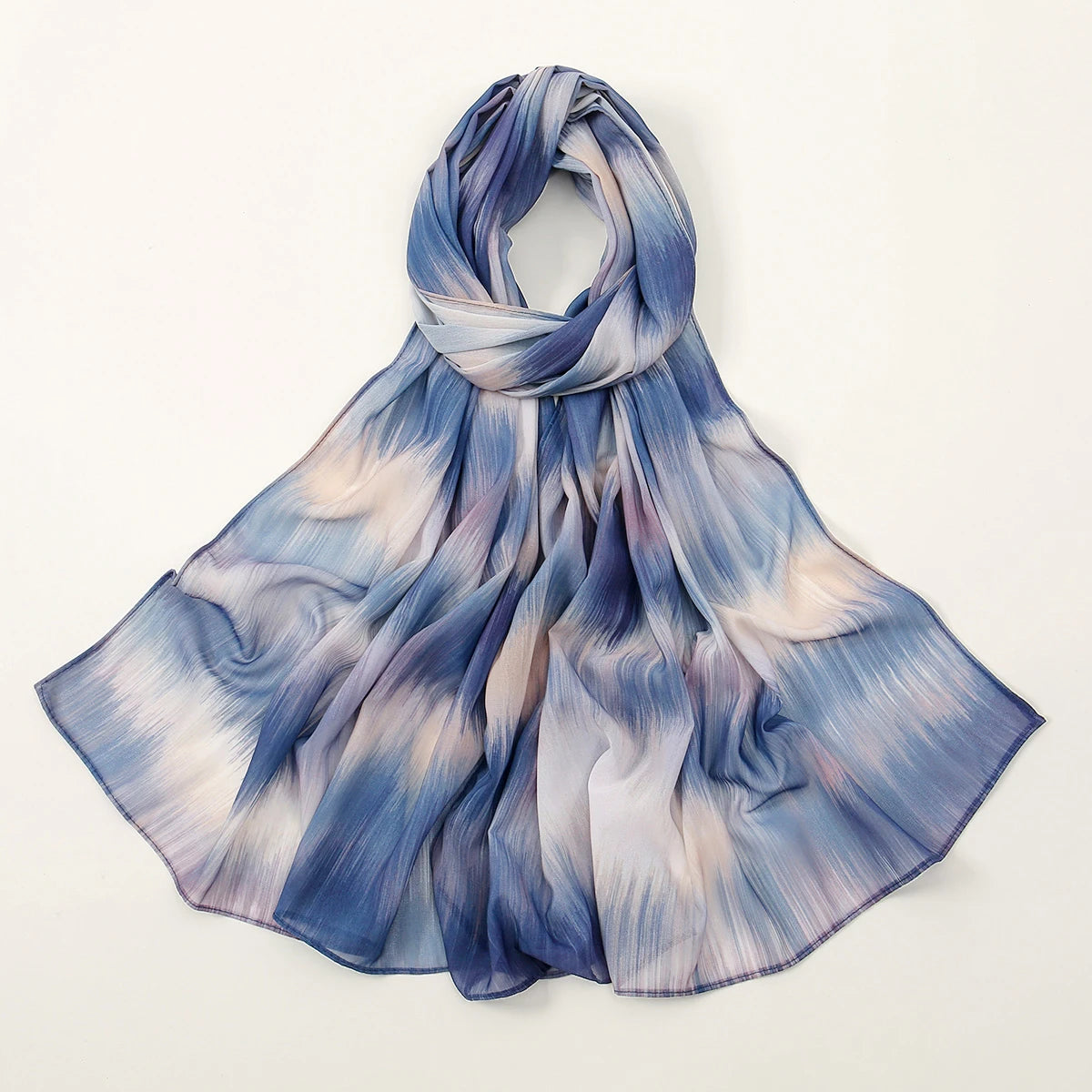 Leichter Chiffon Hijab mit Aquarell-Tie-Dye | Digital Print Kopftuch – Luftig, Stylisch & Elegant