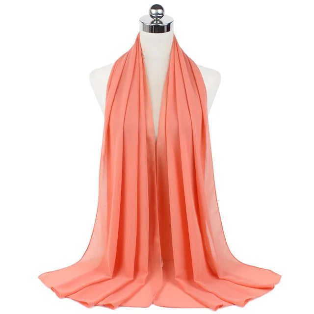 Damen Hijab – Weiches Chiffon- oder Baumwoll-Jersey Kopftuch | 70×180 cm | Schlicht & Elegant für Muslimische Frauen