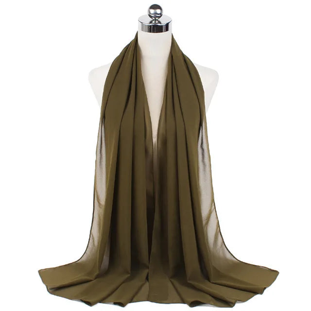 Damen Hijab – Weiches Chiffon- oder Baumwoll-Jersey Kopftuch | 70×180 cm | Schlicht & Elegant für Muslimische Frauen