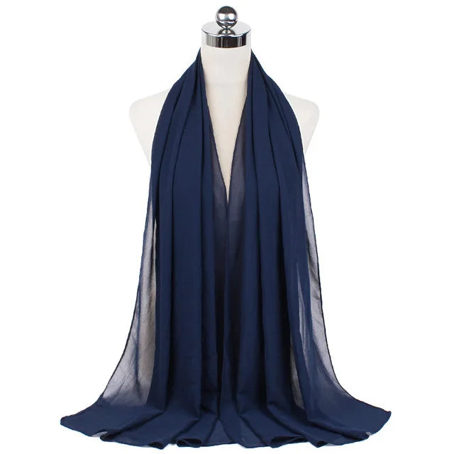 Damen Hijab – Weiches Chiffon- oder Baumwoll-Jersey Kopftuch | 70×180 cm | Schlicht & Elegant für Muslimische Frauen
