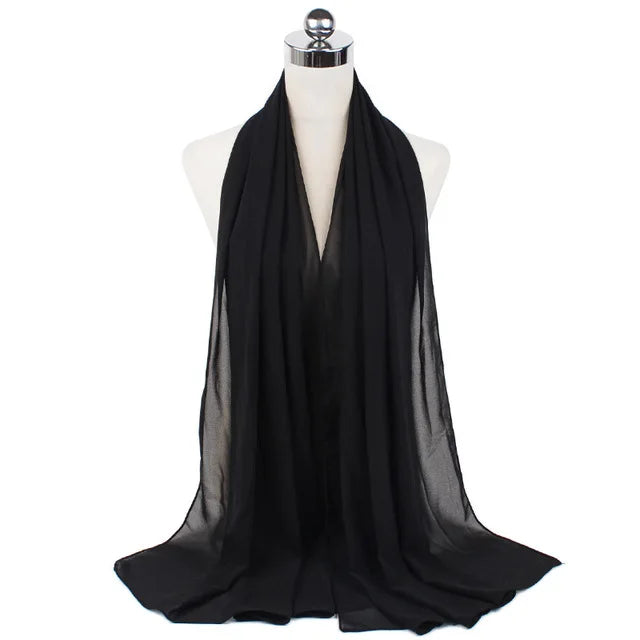 Damen Hijab – Weiches Chiffon- oder Baumwoll-Jersey Kopftuch | 70×180 cm | Schlicht & Elegant für Muslimische Frauen