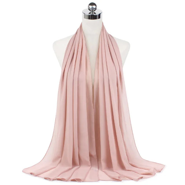 Damen Hijab – Weiches Chiffon- oder Baumwoll-Jersey Kopftuch | 70×180 cm | Schlicht & Elegant für Muslimische Frauen