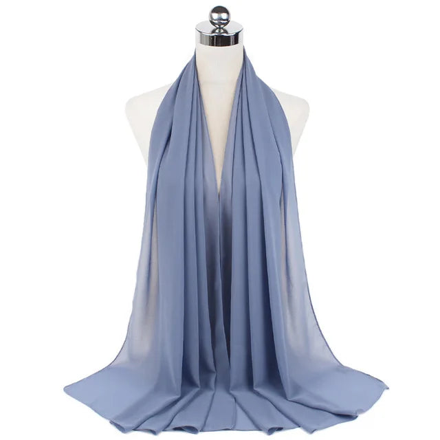 Damen Hijab – Weiches Chiffon- oder Baumwoll-Jersey Kopftuch | 70×180 cm | Schlicht & Elegant für Muslimische Frauen