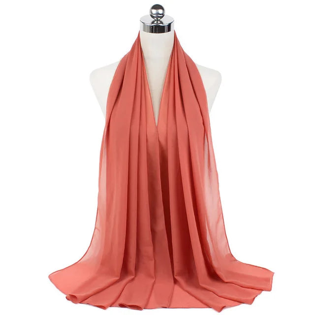 Damen Hijab – Weiches Chiffon- oder Baumwoll-Jersey Kopftuch | 70×180 cm | Schlicht & Elegant für Muslimische Frauen
