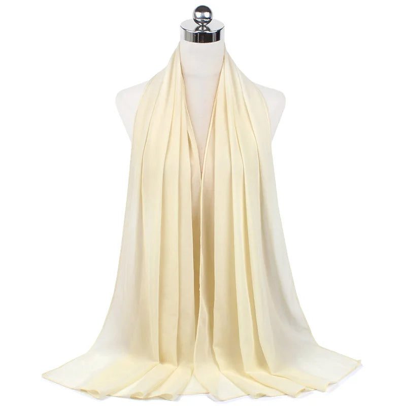 Damen Hijab – Weiches Chiffon- oder Baumwoll-Jersey Kopftuch | 70×180 cm | Schlicht & Elegant für Muslimische Frauen