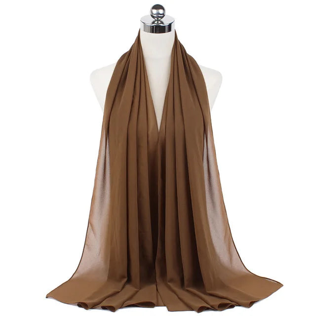Damen Hijab – Weiches Chiffon- oder Baumwoll-Jersey Kopftuch | 70×180 cm | Schlicht & Elegant für Muslimische Frauen